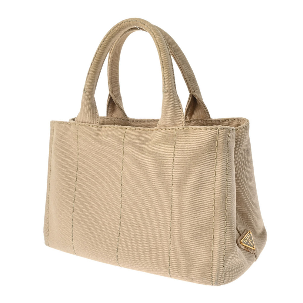 Prada Beige Canvas Canapa Tote Bag 2way Tan